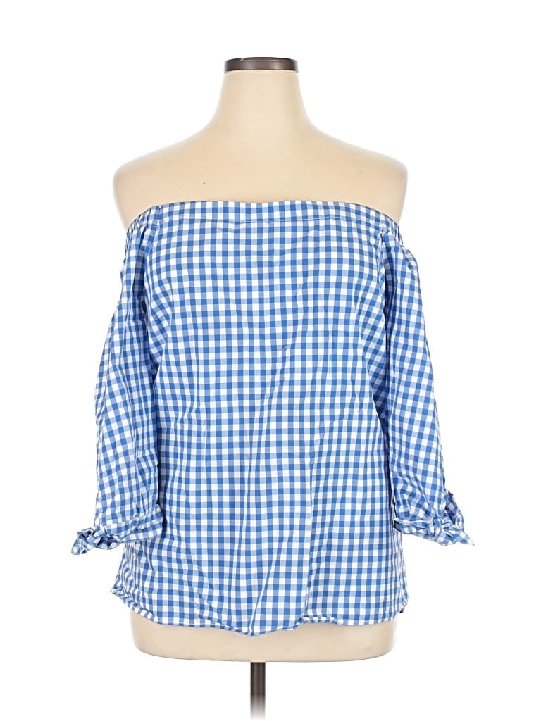 Pre-owned Cupio 3/4 Sleeve Blouse In Blue