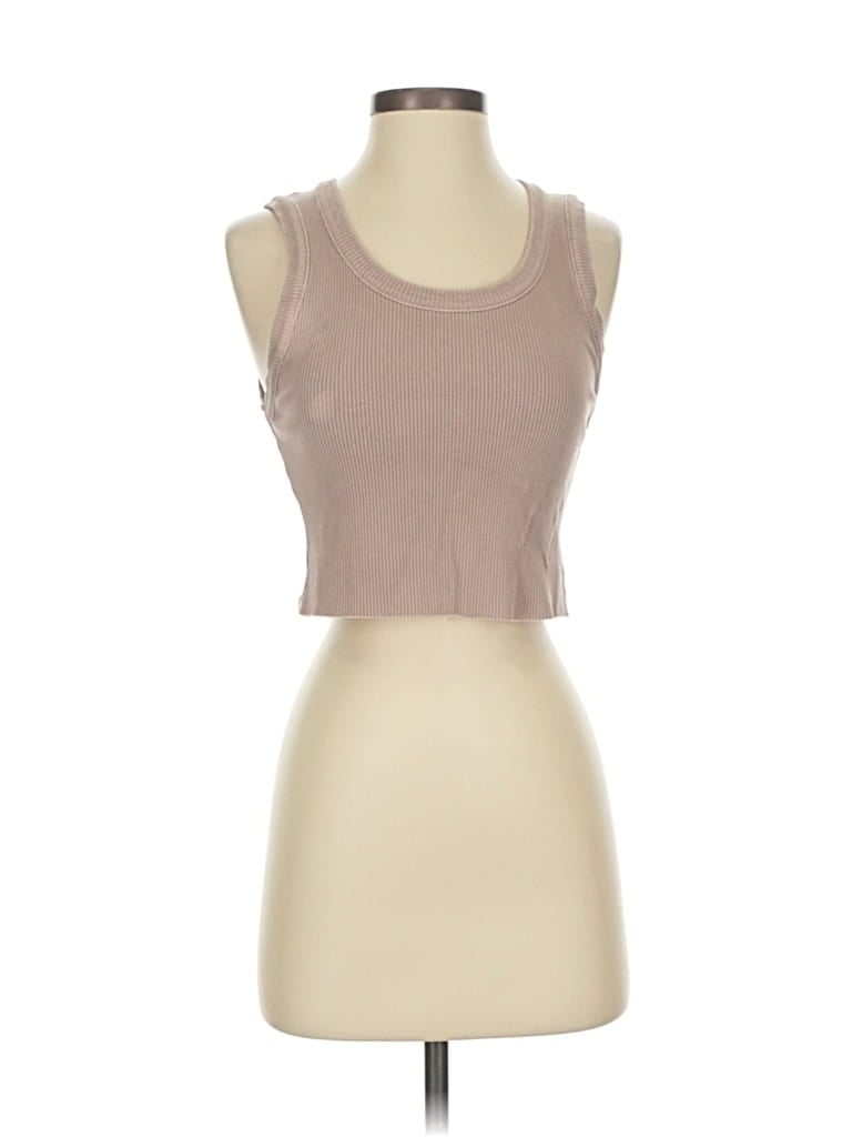 Pre-owned Agolde Tank Top Tan Strapless Neckline Tops In Brown