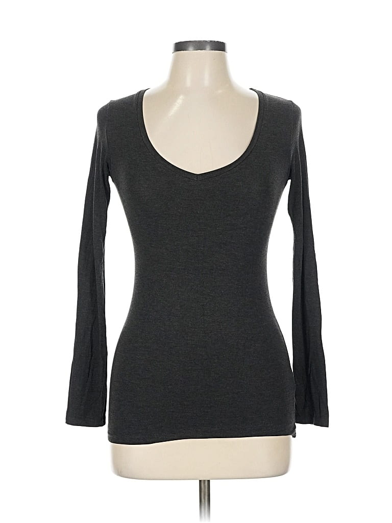 Pre-owned Majestic 3/4 Sleeve T-shirt In Gray