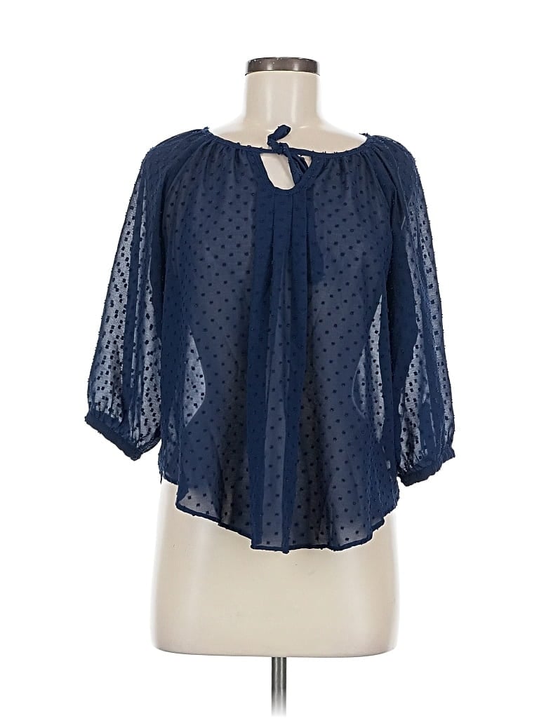 Pre-owned A. Byer 3/4 Sleeve Blouse In Blue