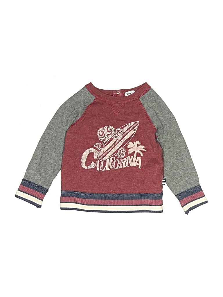 Pre-owned Splendid Babies' Long Sleeve Henley Shirt In Burgundy