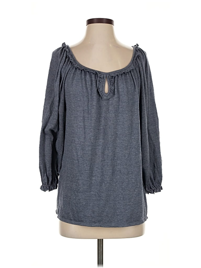Pre-owned Max Studio 3/4 Sleeve Blouse In Gray