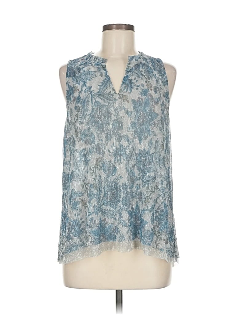 Pre-owned Vanessa Virginia Sleeveless Blouse In Blue