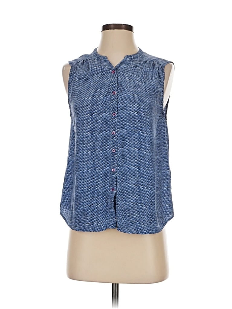 Pre-owned Joie Sleeveless Button Down Shirt In Blue