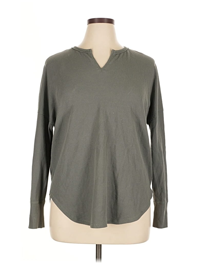 Pre-owned Rachel Zoe Tjx Long Sleeve T-shirt In Gray