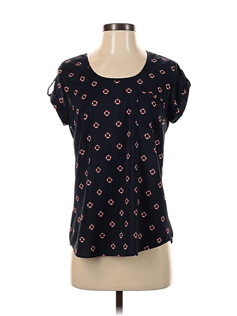 Pre-owned Suzy Shier Short Sleeve Top Black Square Neckline Tops