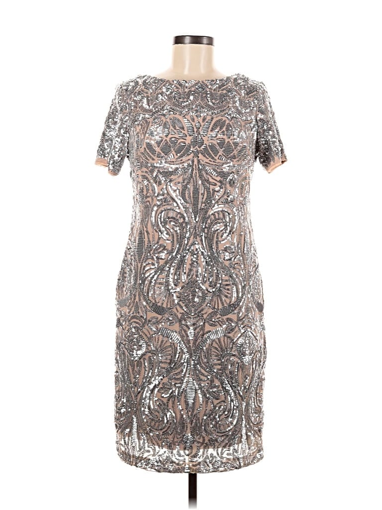 Pre-owned R & M Richards Cocktail Dress In Silver