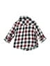 First Impressions 100% Cotton Plaid Burgundy Long Sleeve Button-Down Shirt Size 3-6 mo - photo 2