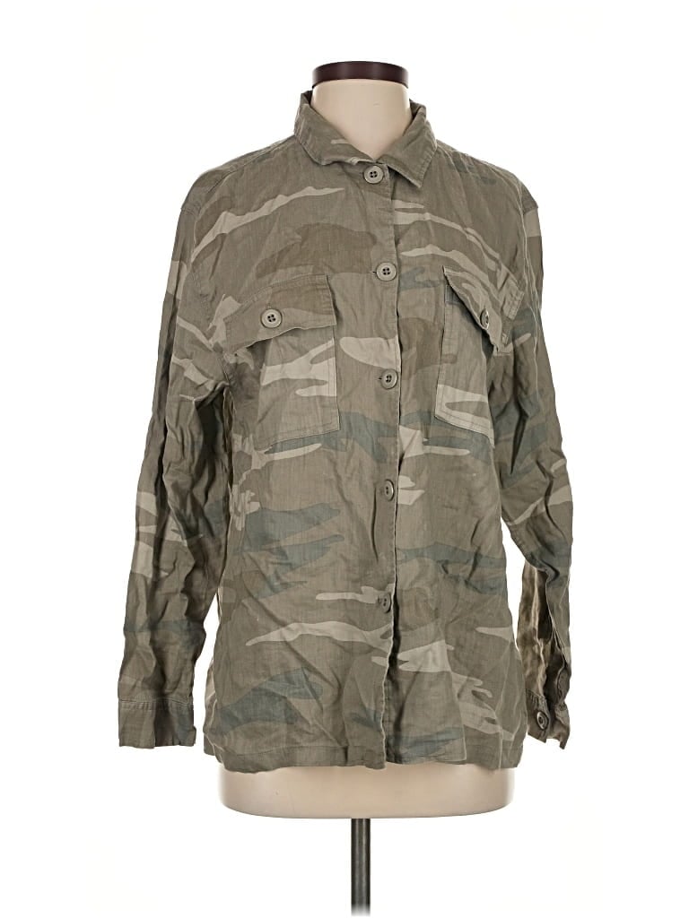 Pre-owned Rails Long Sleeve Button Down Shirt In Green