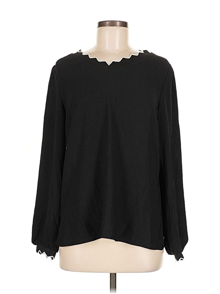 Pre-owned Blooming Jelly Long Sleeve Blouse In Black