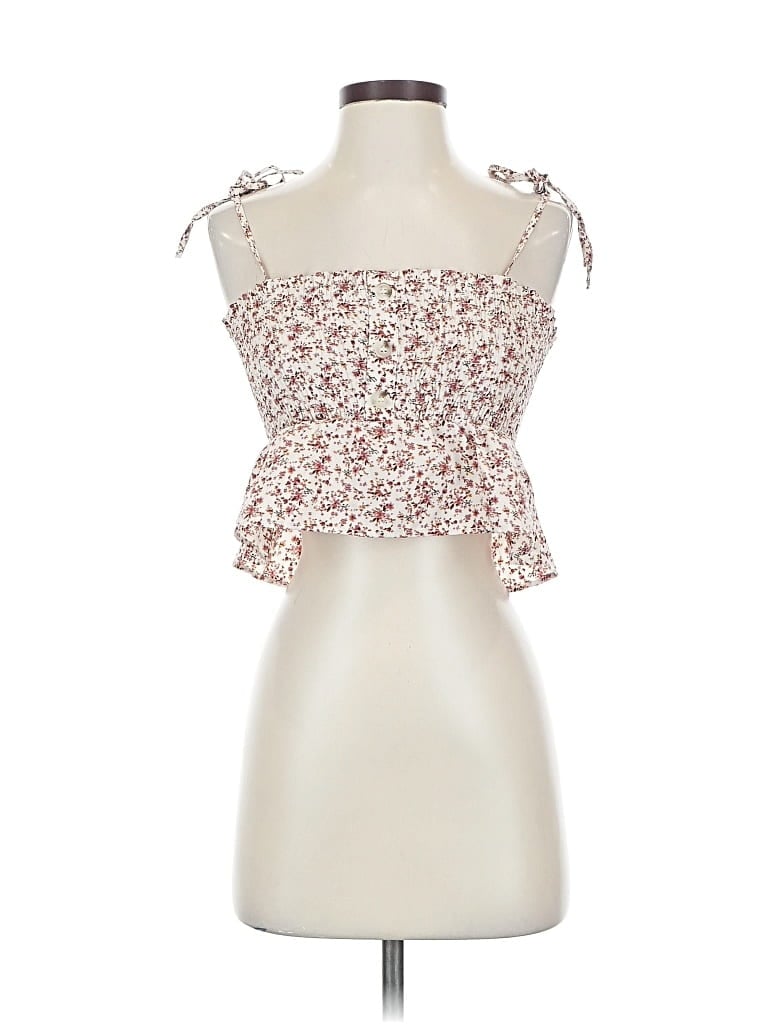 Pre-owned Paper Crane Sleeveless Top Ivory Strapless Neckline Tops In White