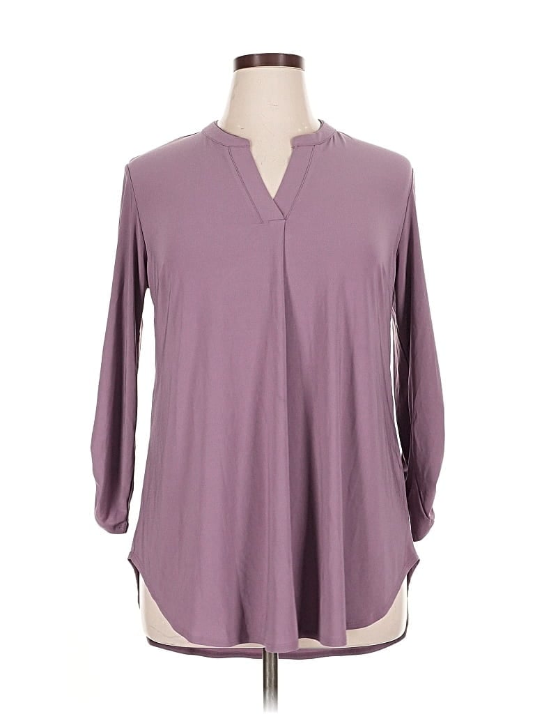 Pre-owned Cato 3/4 Sleeve Blouse In Purple