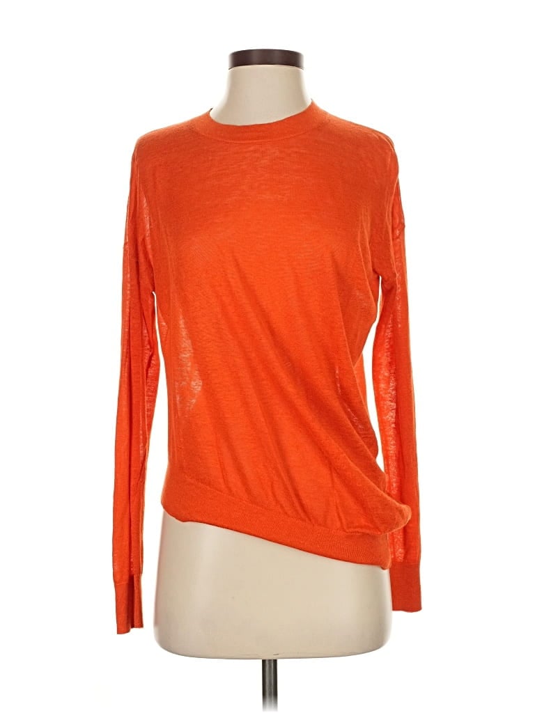 Pre-owned Theory Pullover Sweater In Orange