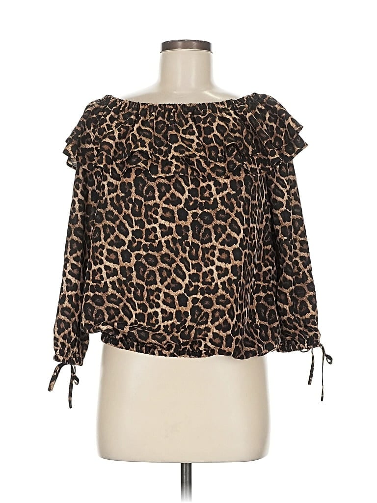 Pre-owned Michael Michael Kors Long Sleeve Blouse In Brown