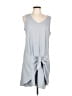 Drew 100% Polyester Solid Gray Casual Dress Size L - photo 1