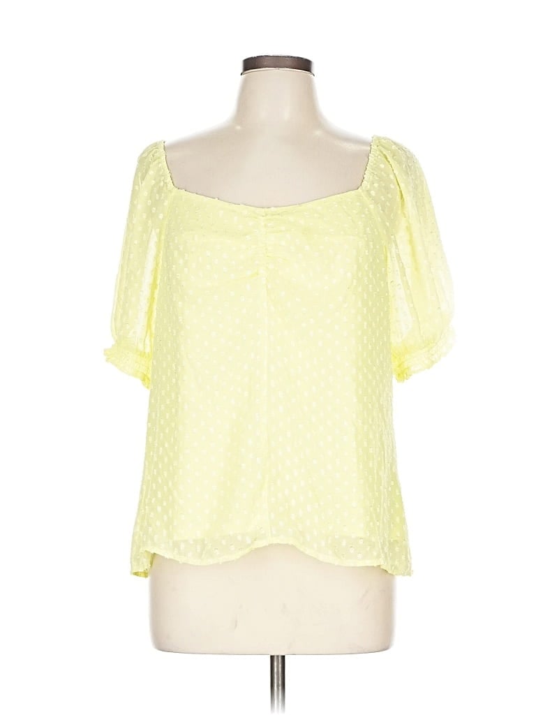 Pre-owned Banana Republic Factory Store Short Sleeve Blouse In Yellow