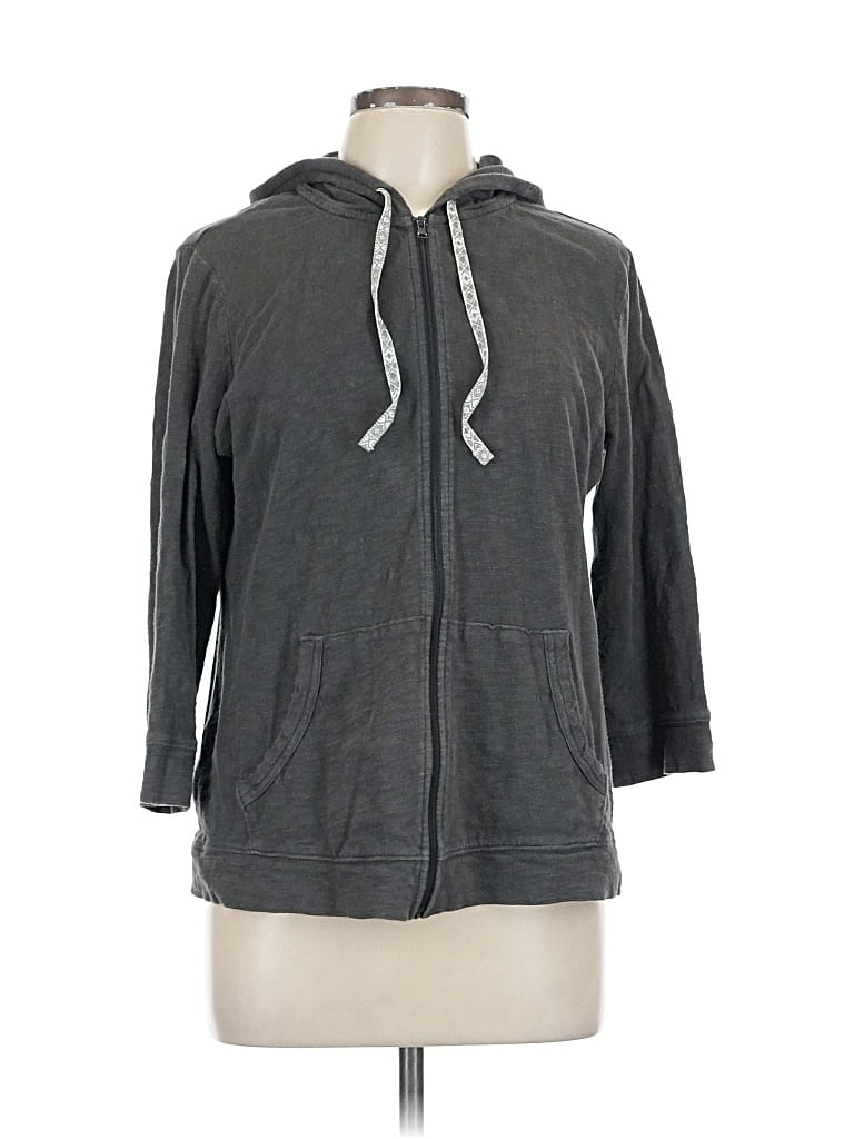 Pre-owned Eddie Bauer Zip Up Hoodie In Gray