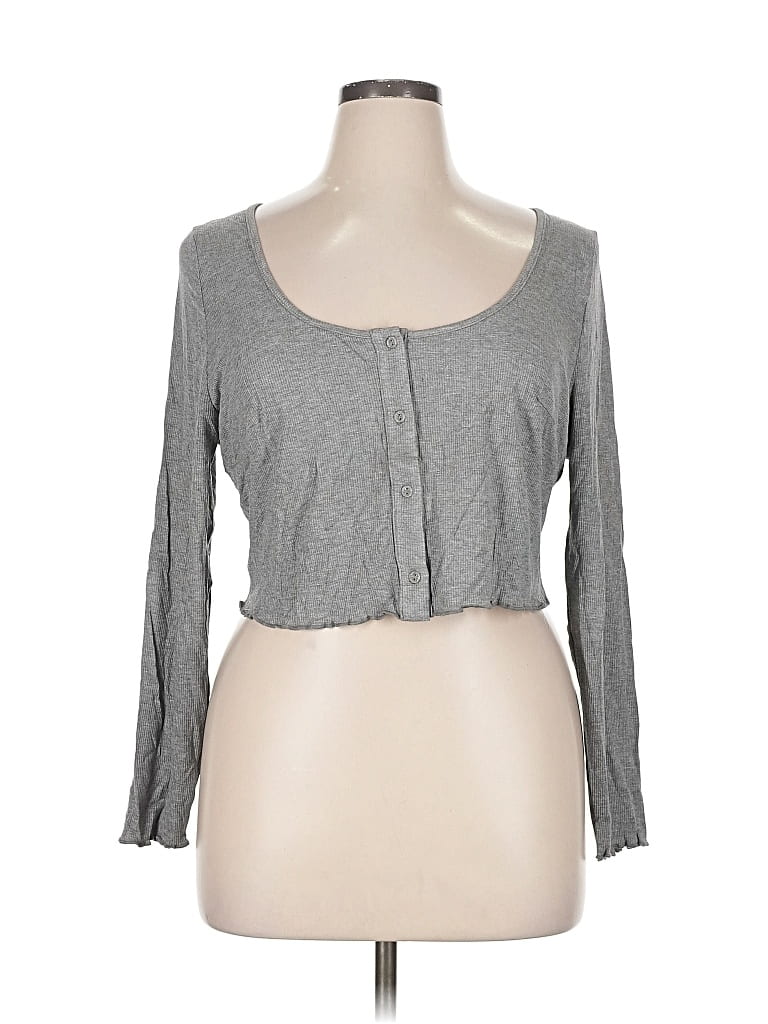 Cider Long Sleeve Top Gray Sweetheart Neckline Tops