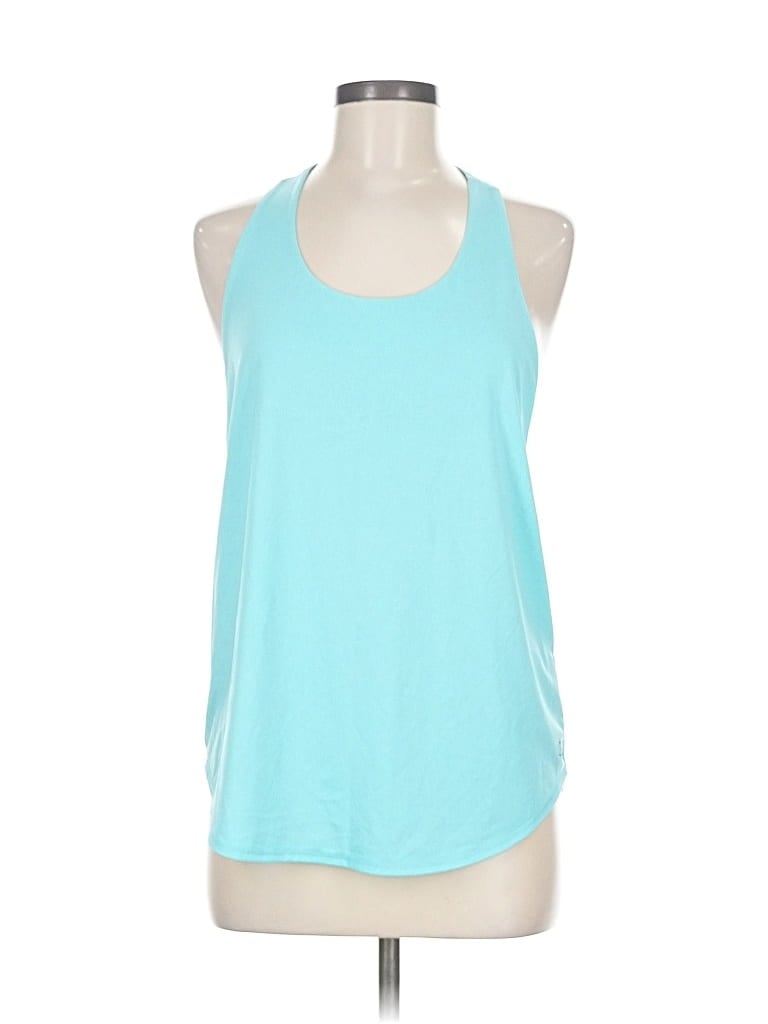 Pre-owned Calia By Carrie Underwood Tank Top Teal Halter Neckline Tops In Blue