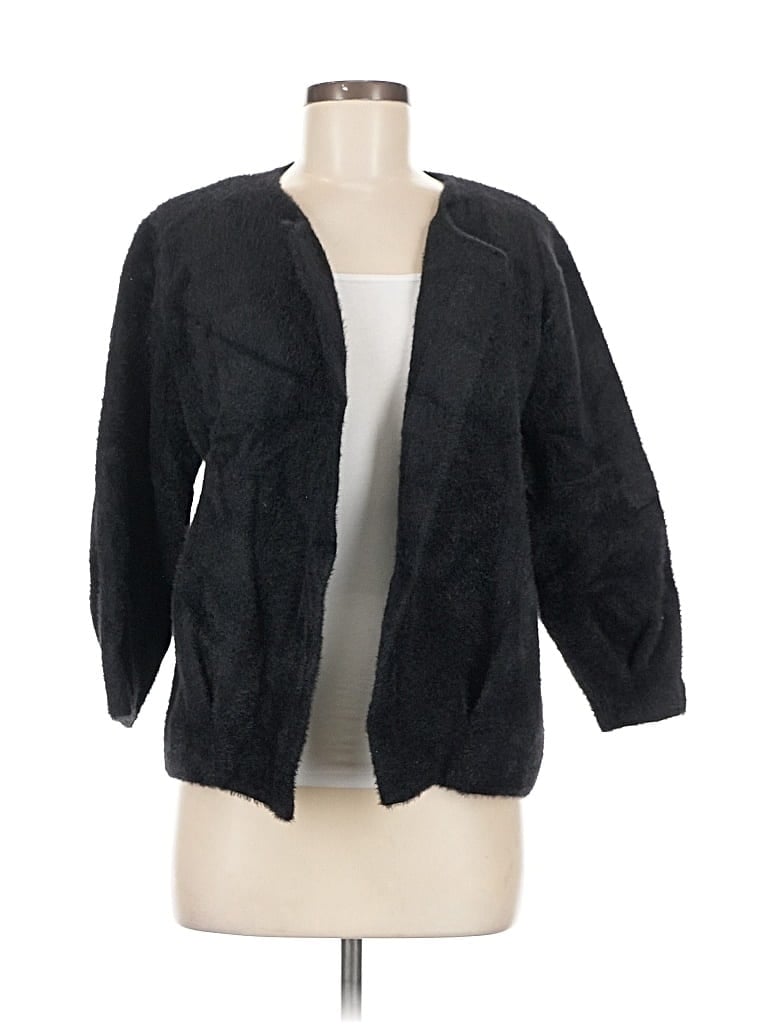 Pre-owned Joan Vass New York Cardigan Sweater In Black