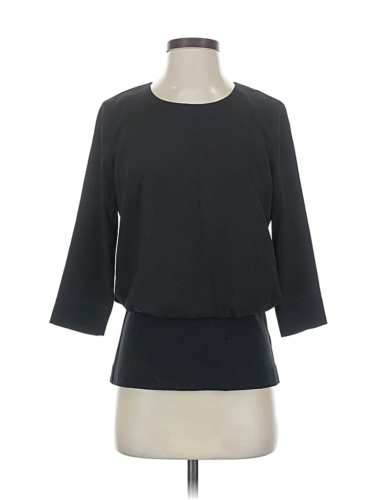 Pre-owned Cabi 3/4 Sleeve Top Black Boatneck Tops