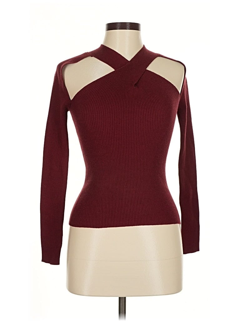 Pre-owned Asos Design Pullover Sweater In Burgundy