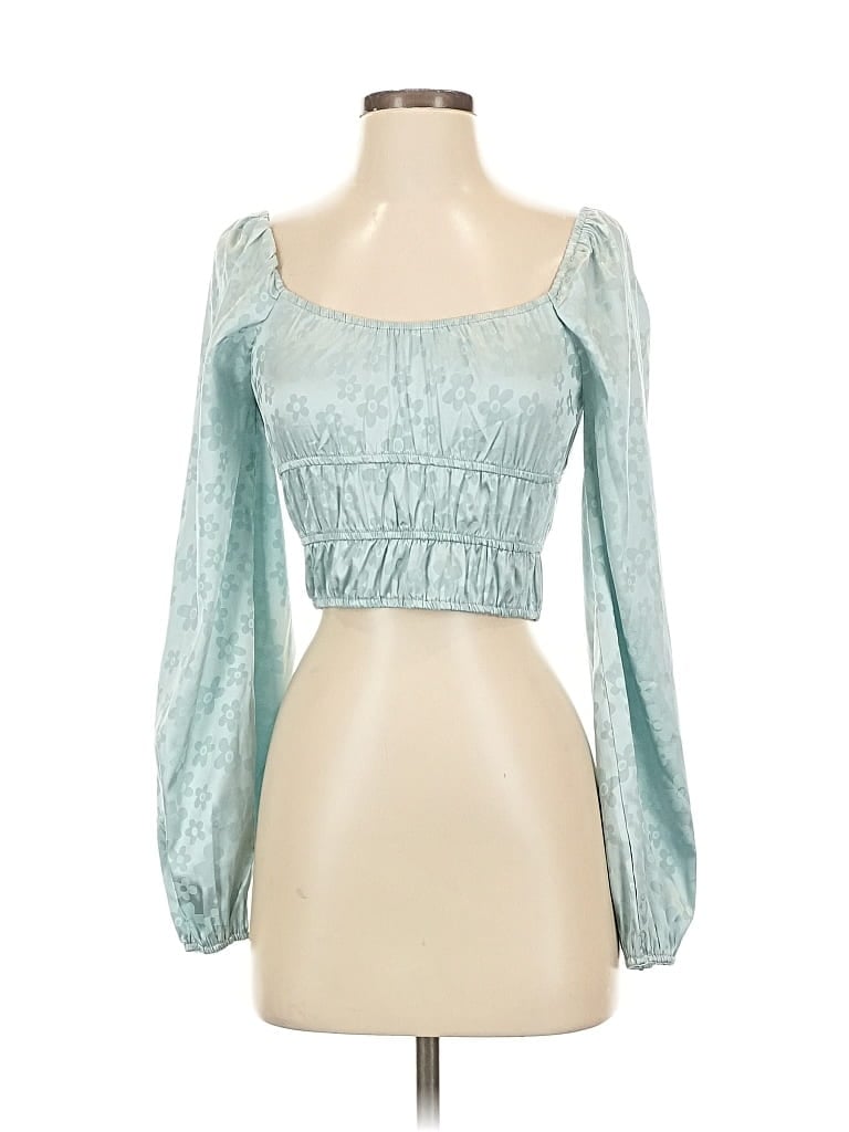 Pre-owned Altar'd State Long Sleeve Blouse In Blue