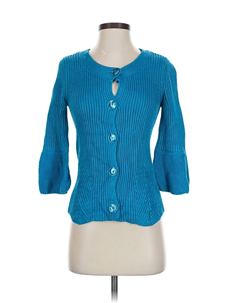 Pre-owned Jones New York Collection Cardigan Sweater In Blue