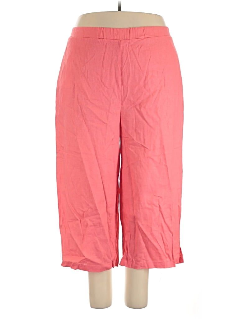Pre-owned Woman Within Linen Pants In Pink