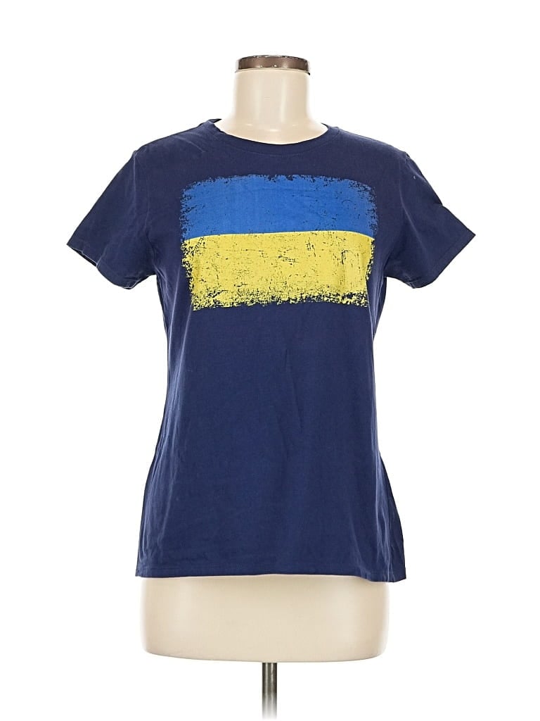 Pre-owned Port & Company Short Sleeve T-shirt In Blue