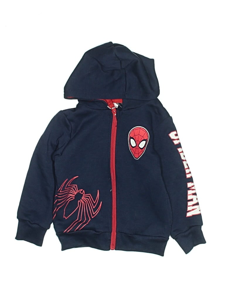 Pre-owned Marvel Kids' Zip Up Hoodie In Blue