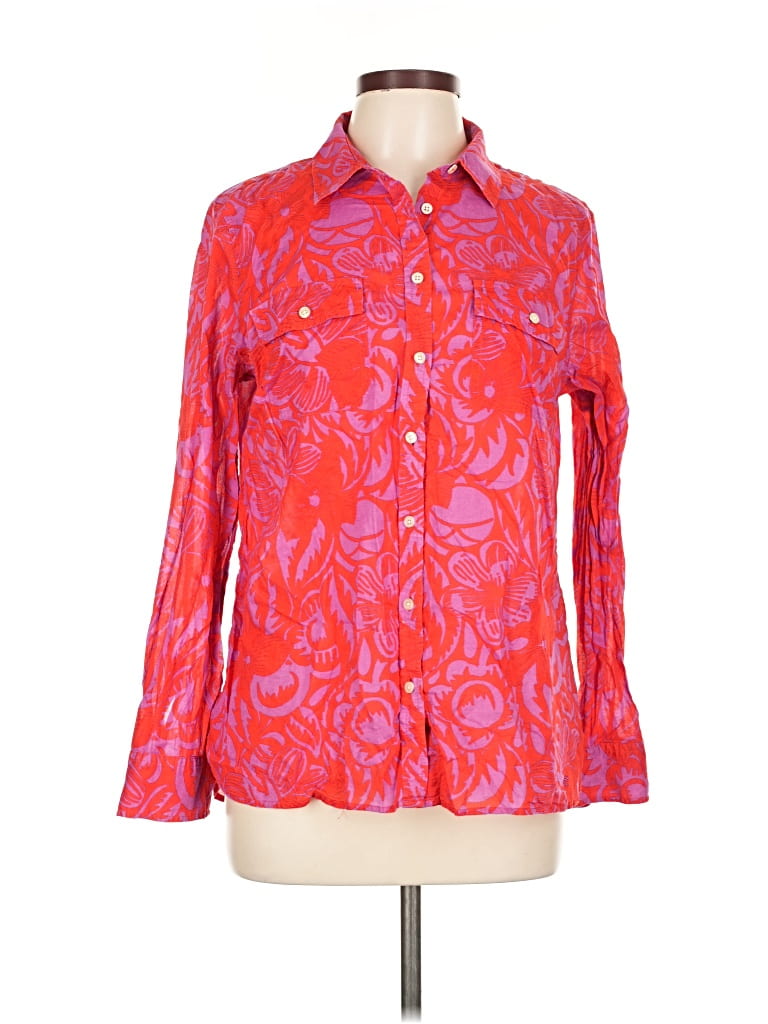 Pre-owned Talbots Long Sleeve Blouse In Pink