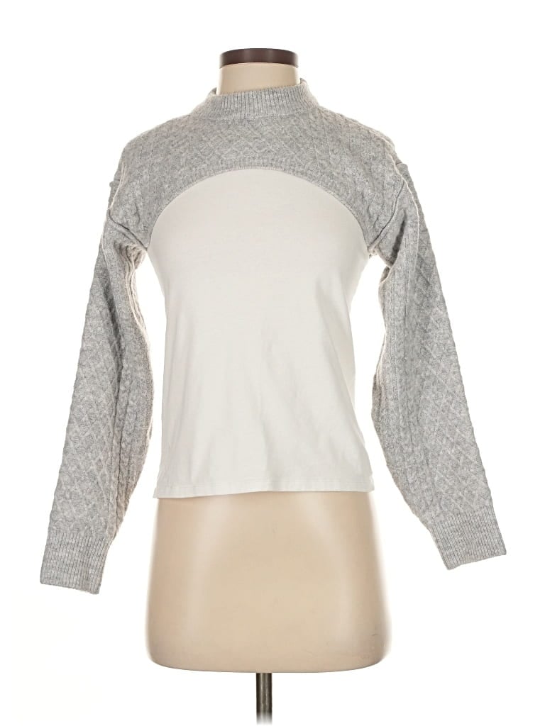 Pre-owned House Of Harlow 1960 Turtleneck Sweater In Silver