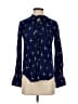 Warm Print Blue Long Sleeve Blouse Size XS (estimated) - photo 1