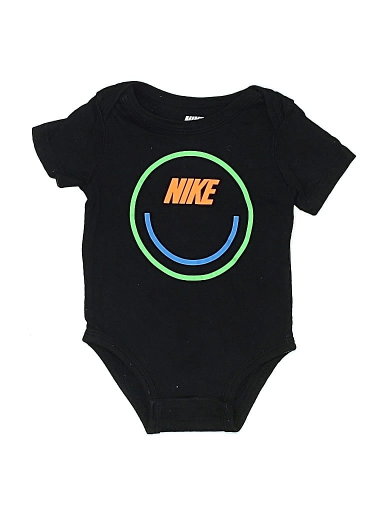 Pre-owned Nike Babies' Short Sleeve Onesie In Black