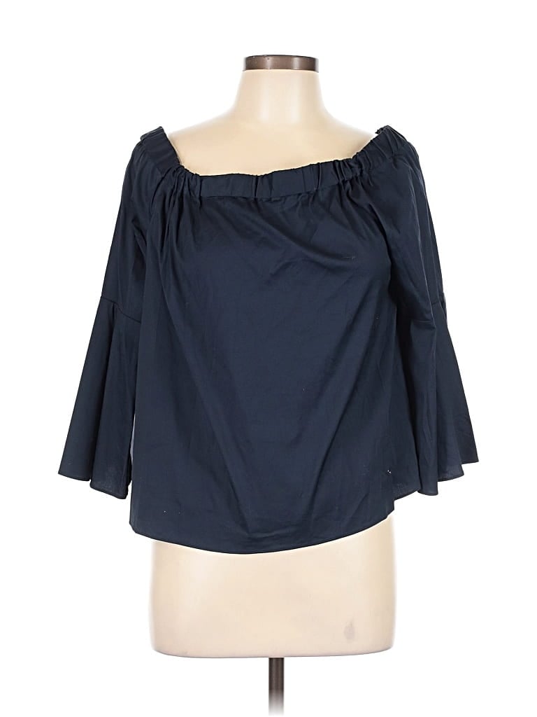Pre-owned Saks Fifth Avenue 3/4 Sleeve Blouse In Blue
