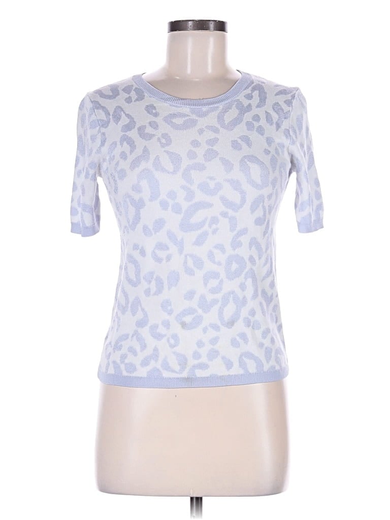 Pre-owned Ann Taylor Short Sleeve Top Blue Crew Neck Tops