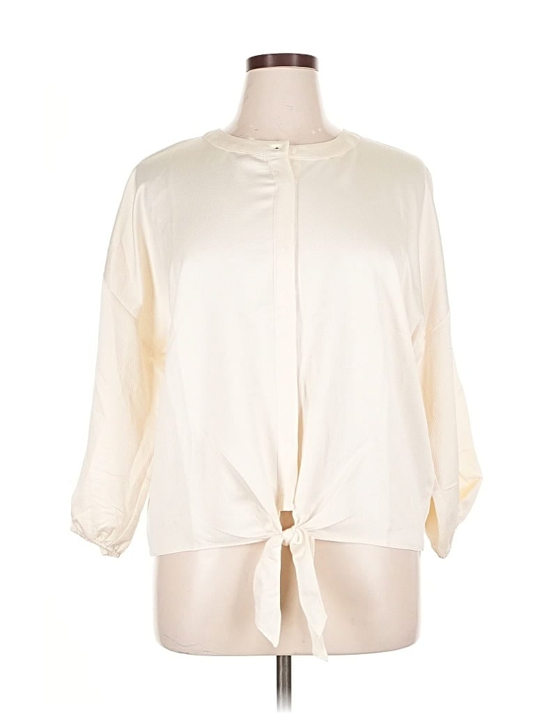 Pre-owned Alfani 3/4 Sleeve Blouse In White