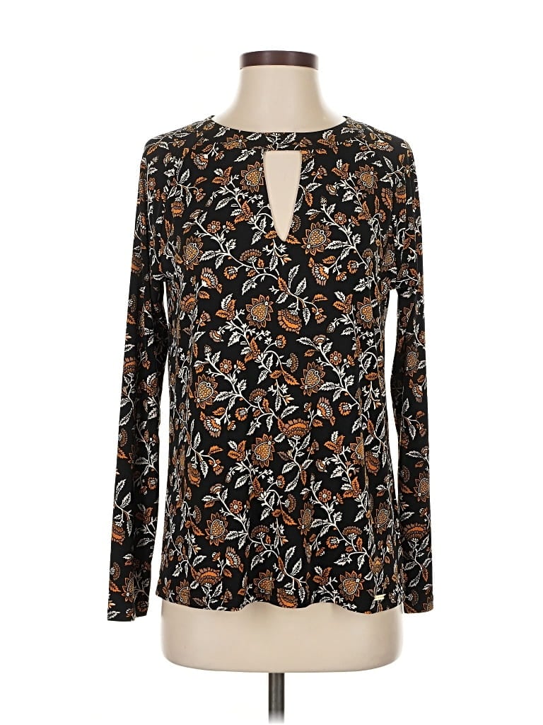 Pre-owned Michael Michael Kors Long Sleeve Blouse In Brown