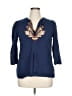 Unbranded Blue 3/4 Sleeve Blouse Size XL - photo 1