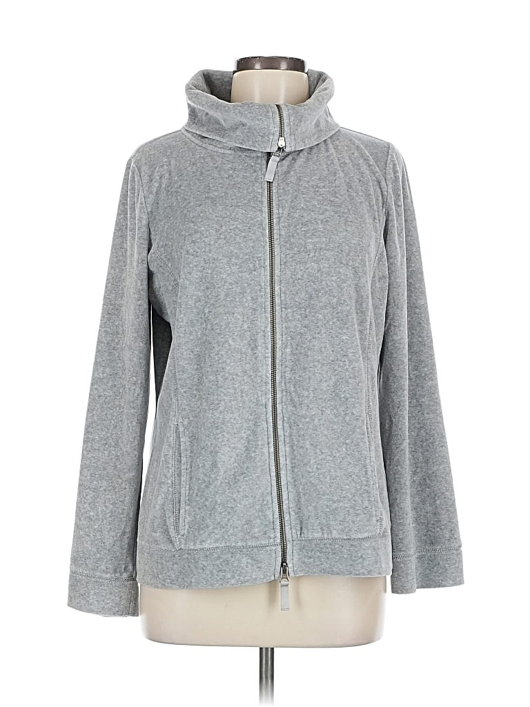 Pre-owned Jjill Zip Up Hoodie In Gray