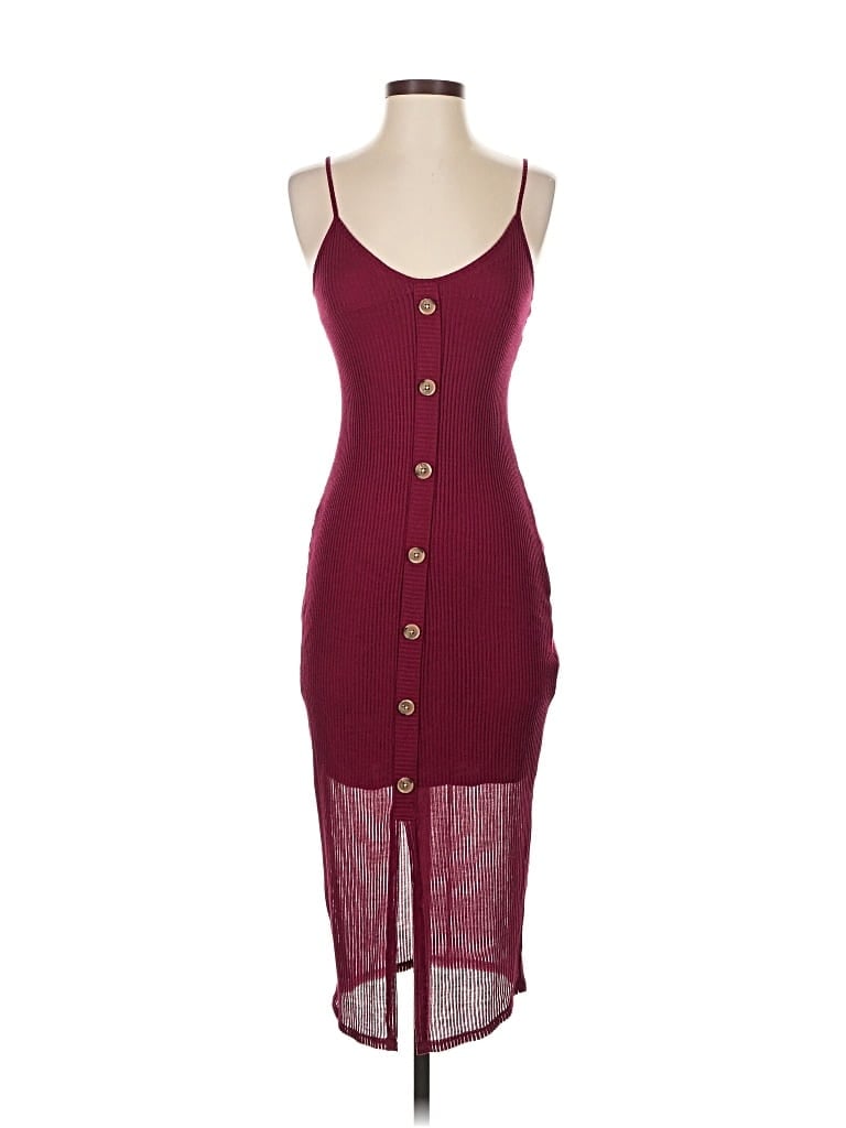 Pre-owned Express Casual Dress In Burgundy