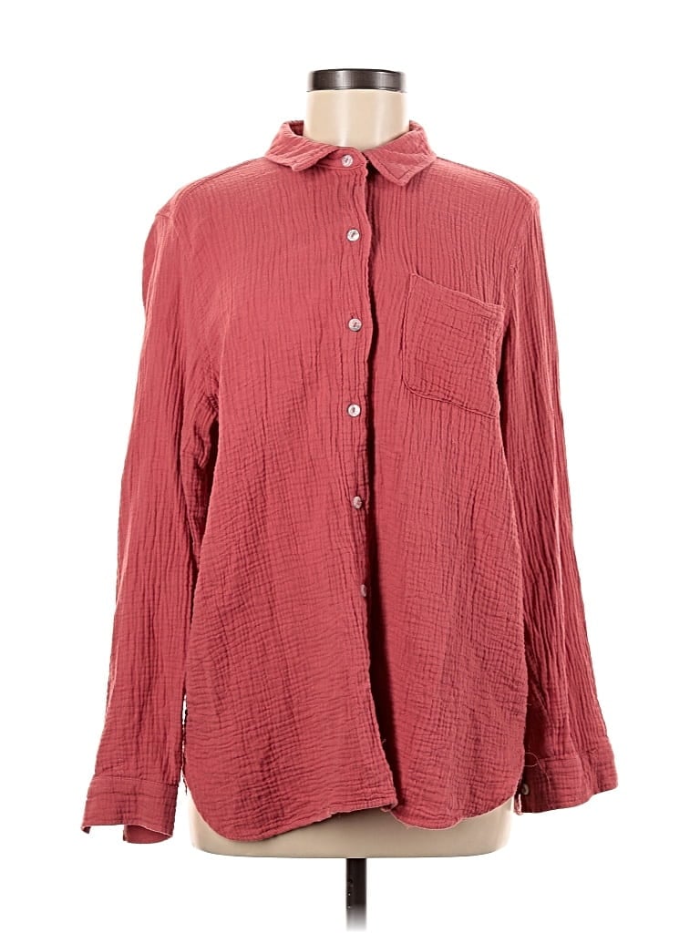 Pre-owned Jessica Simpson Long Sleeve Button Down Shirt In Red