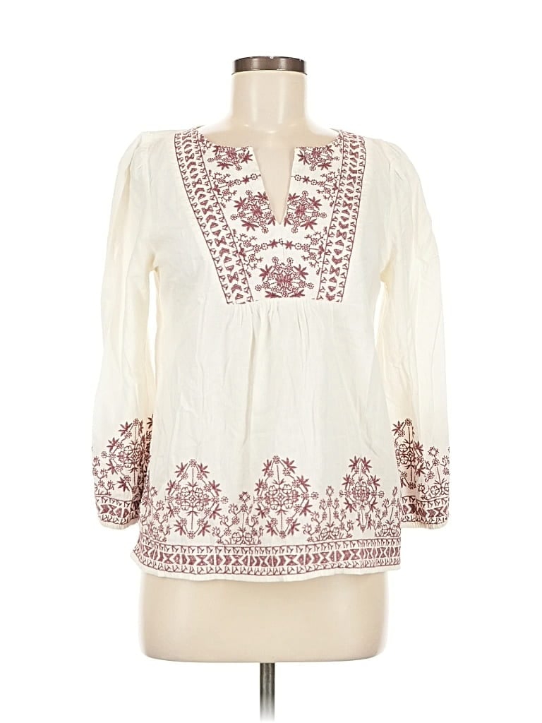 Pre-owned Gap 3/4 Sleeve Blouse In White