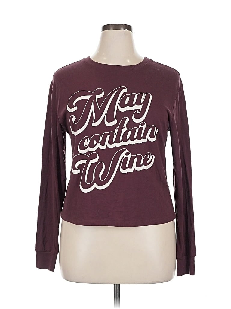 Pre-owned Zoe+liv Long Sleeve T-shirt In Burgundy