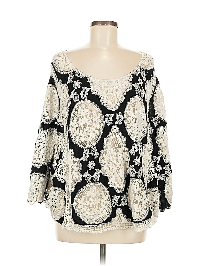 Pre-owned Lapis 3/4 Sleeve Blouse In White