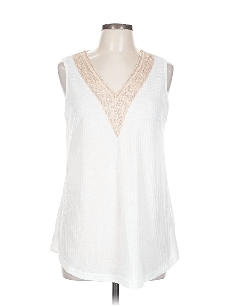Pre-owned Unbranded Sleeveless Blouse In White