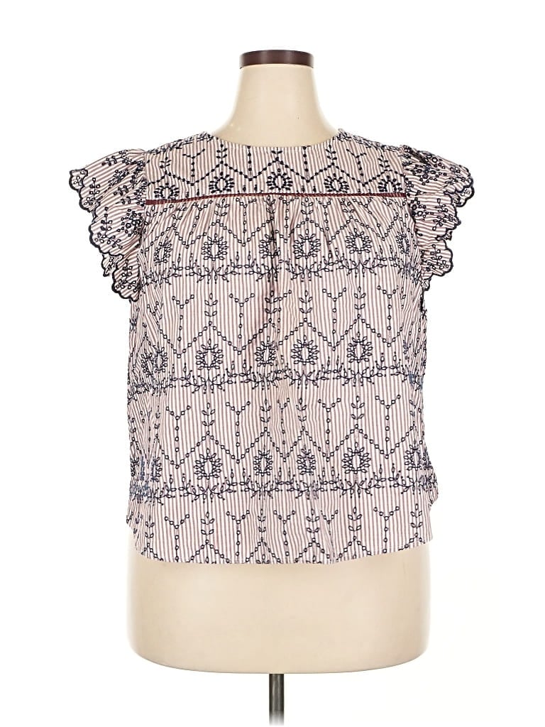 Pre-owned Crown & Ivy Short Sleeve Blouse In Pink