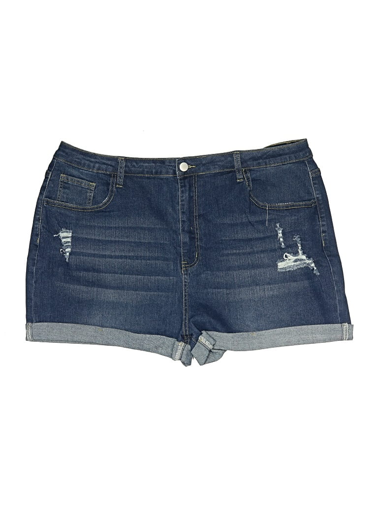 Pre-owned Shein Curve Denim Shorts In Blue