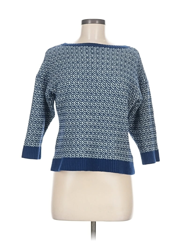 Pre-owned St John Wool Pullover Sweater In Blue